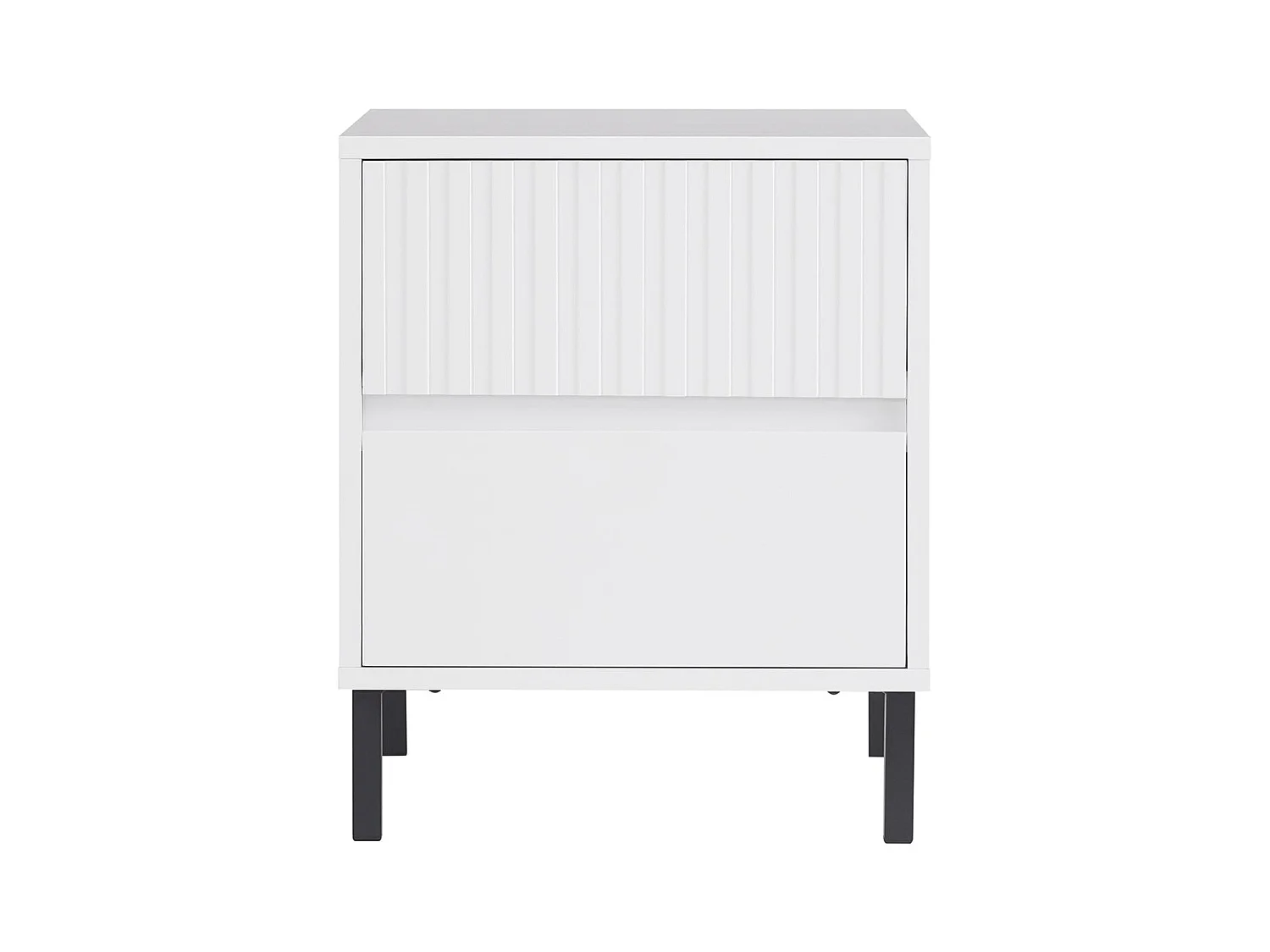 SoBuy FBT157-W - Table de chevet moderne avec 2 tiroirs blanc L40cm x L40cm x H48cm