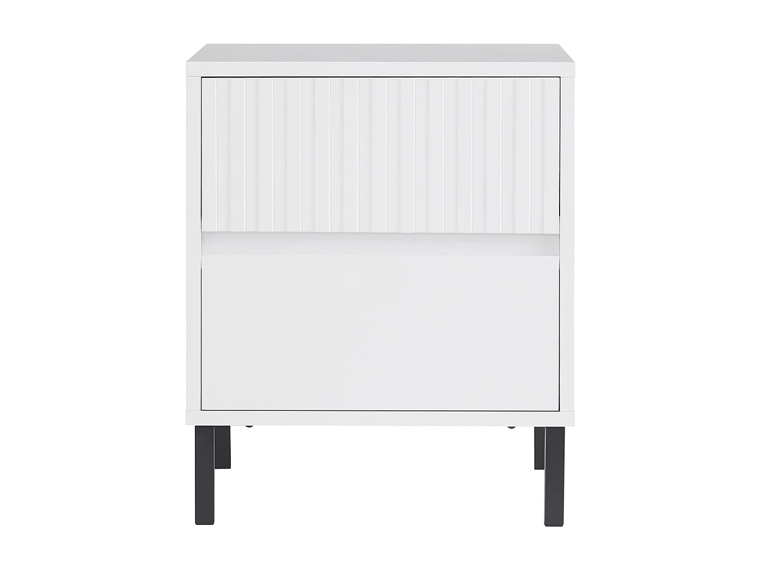 SoBuy FBT157-W - Modern nachtkastje met 2 laden wit B40cm x B40cm x H48cm