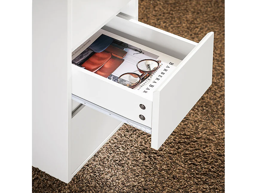 SoBuy FBT144-W Bijzettafel banktafel nachtkastje boxspringbed smal telefoontafel nachtkastje archiefkast wit BHT ca. 30x60x60cm