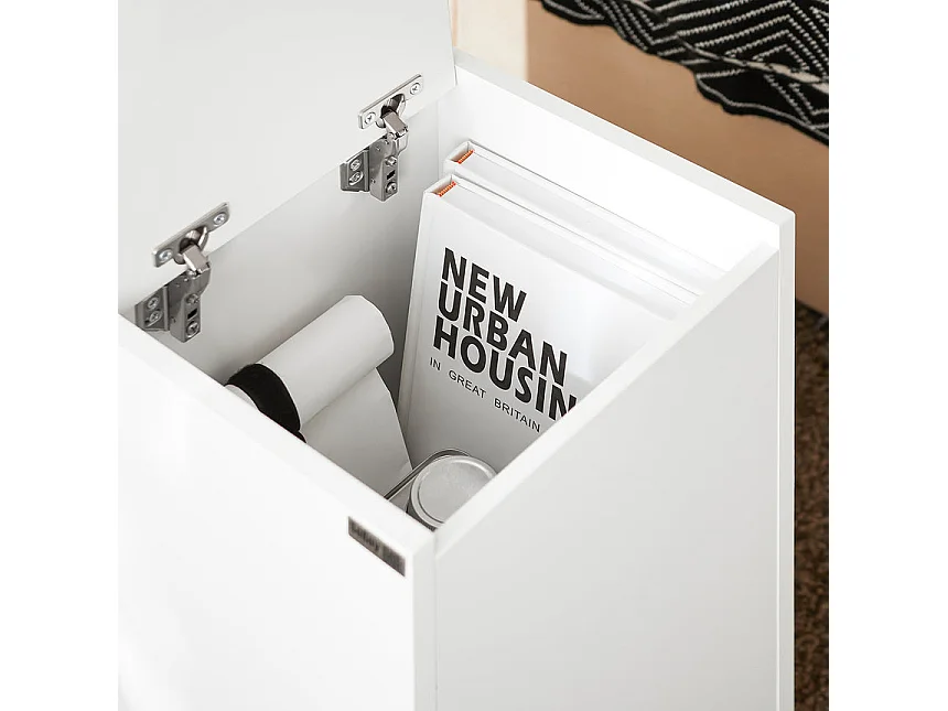 SoBuy FBT144-W Bijzettafel banktafel nachtkastje boxspringbed smal telefoontafel nachtkastje archiefkast wit BHT ca. 30x60x60cm