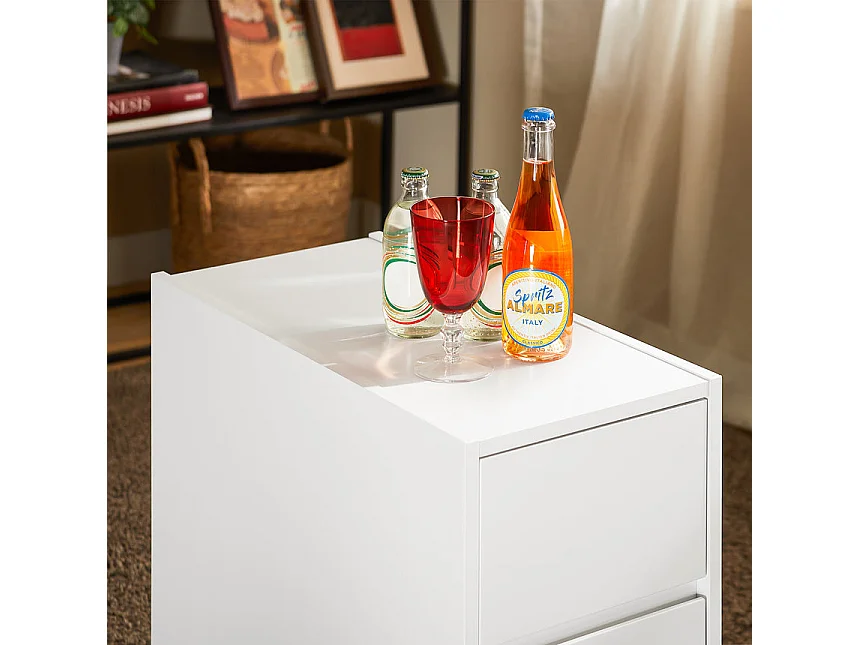 SoBuy FBT144-W Bijzettafel banktafel nachtkastje boxspringbed smal telefoontafel nachtkastje archiefkast wit BHT ca. 30x60x60cm