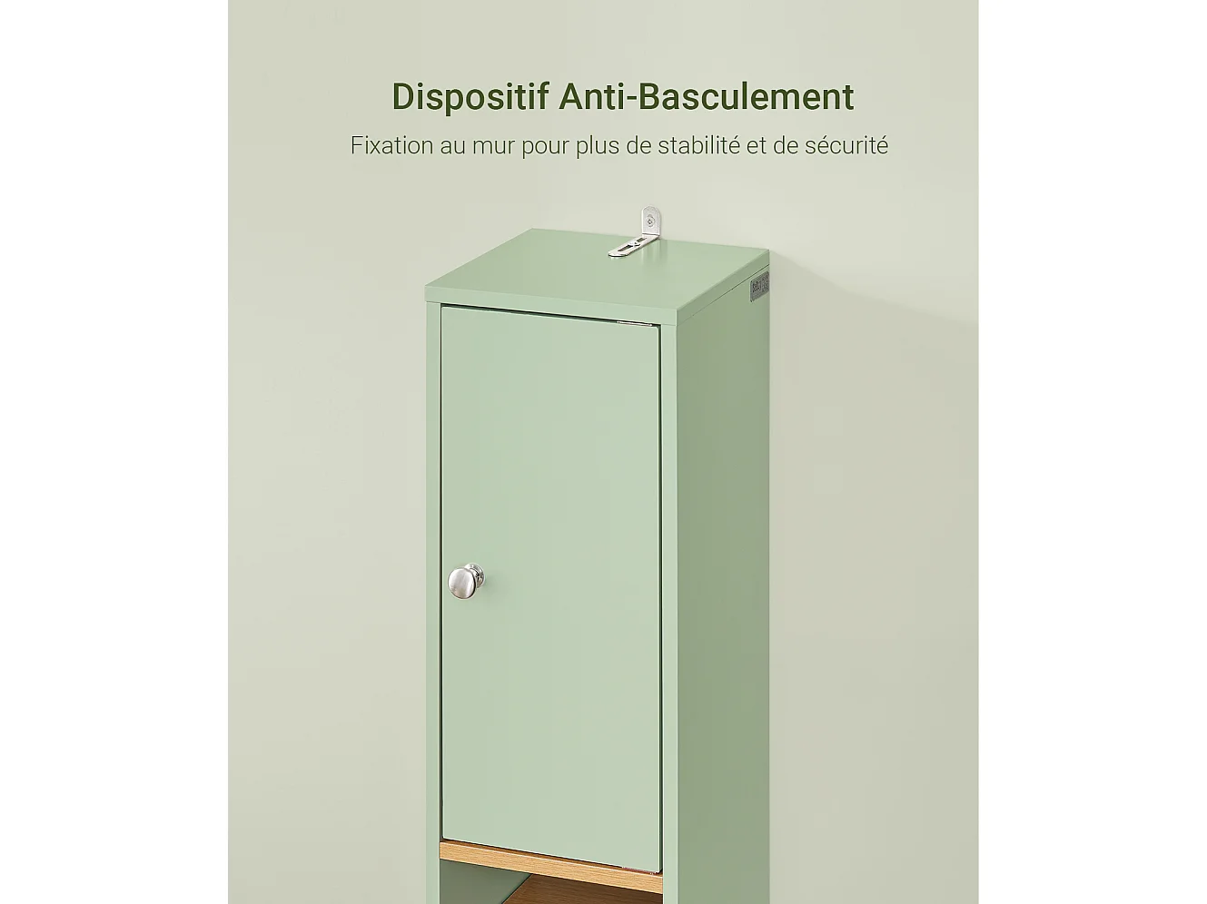 Preventa-SoBuy BZR34-GR Mueble Columna de Baño con 5 Estantes 2 Puertas y 1 Cajón Verde