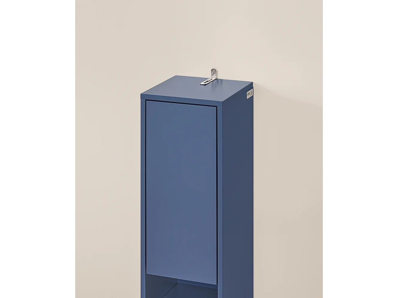 SoBuy Meuble Colonne Salle de Bain, Armoire Étroite 1 Tiroir, 2 Portes, 5 Compartiments, Étagères Réglables, Bleu BZR34-B