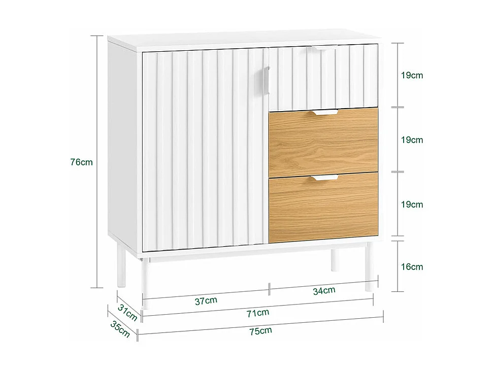 Wózek z 3 szufladami FSB91-WN