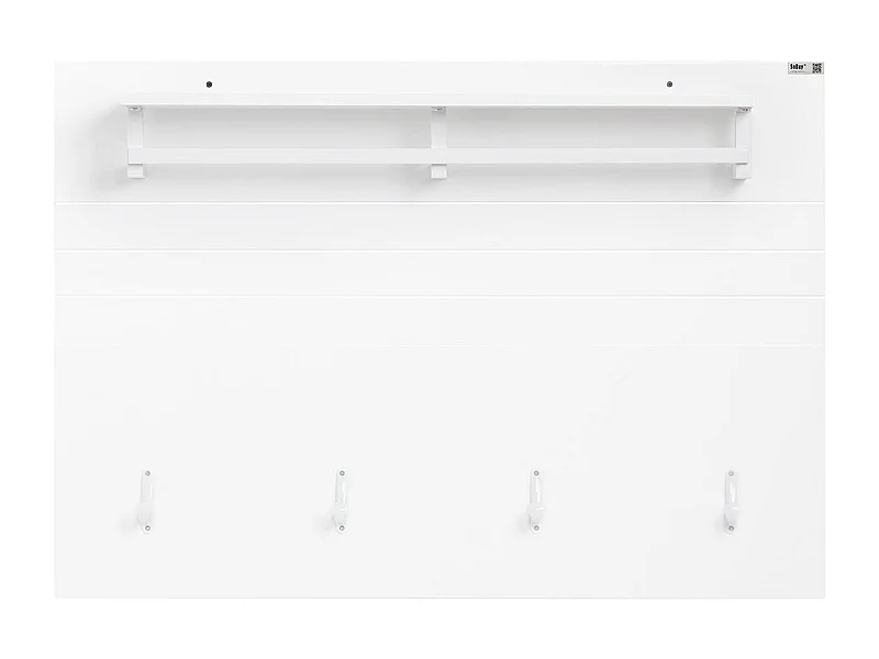 SoBuy FHK36-W Porte-manteau Mural, Étagère Murale, Porte-manteau d'Entrée, Patères avec Étagère Suspendue, Étagère Rangement avec 4 crochets et 1 étagère, Blanc, L1