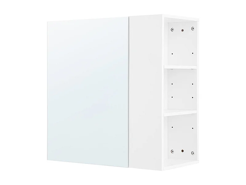 SoBuy BZR184-W - Meuble de salle de bain avec miroir et étagères réglables L57.0cm x L30.0cm x H6...