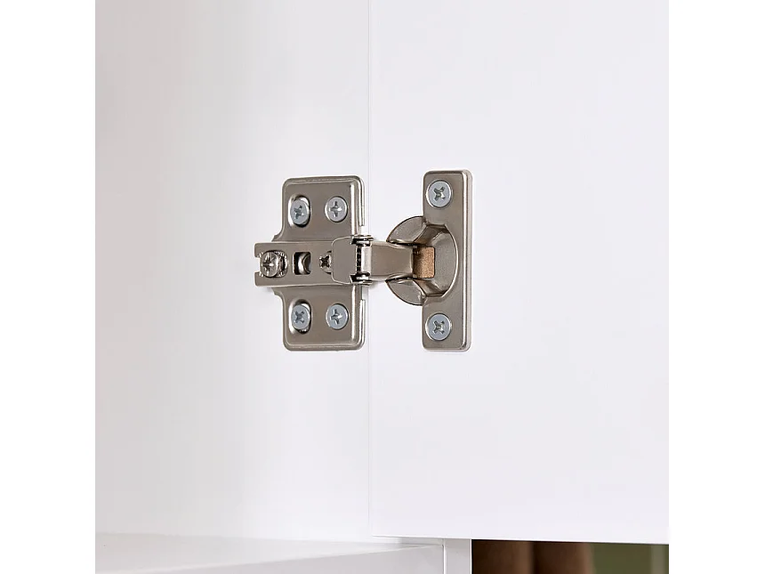 SoBuy BZR165-W Meuble WC Meuble WC au-Dessus de Toilettes avec Dispositif Anti-Basculement, 2 Portes et 2 Étagères Ouvertes