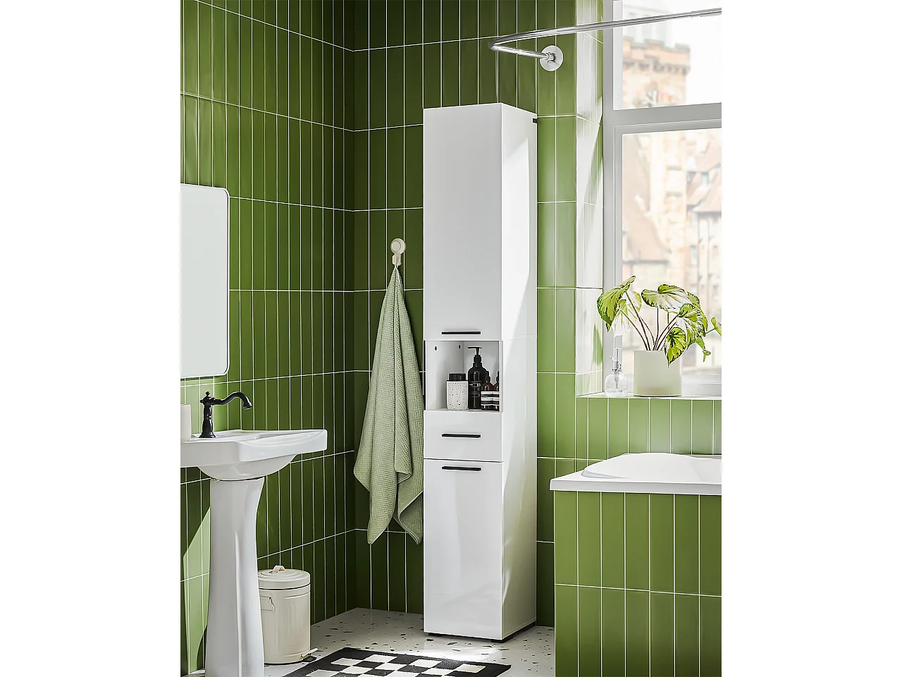 SoBuy Badezimmer Hochschrank BZR166-W