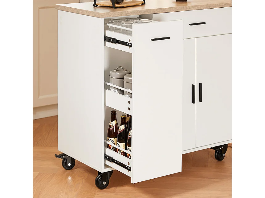 SoBuy armário de cozinha, carrinho de cozinha, carrinho de cozinha com rodas FKW126-WN