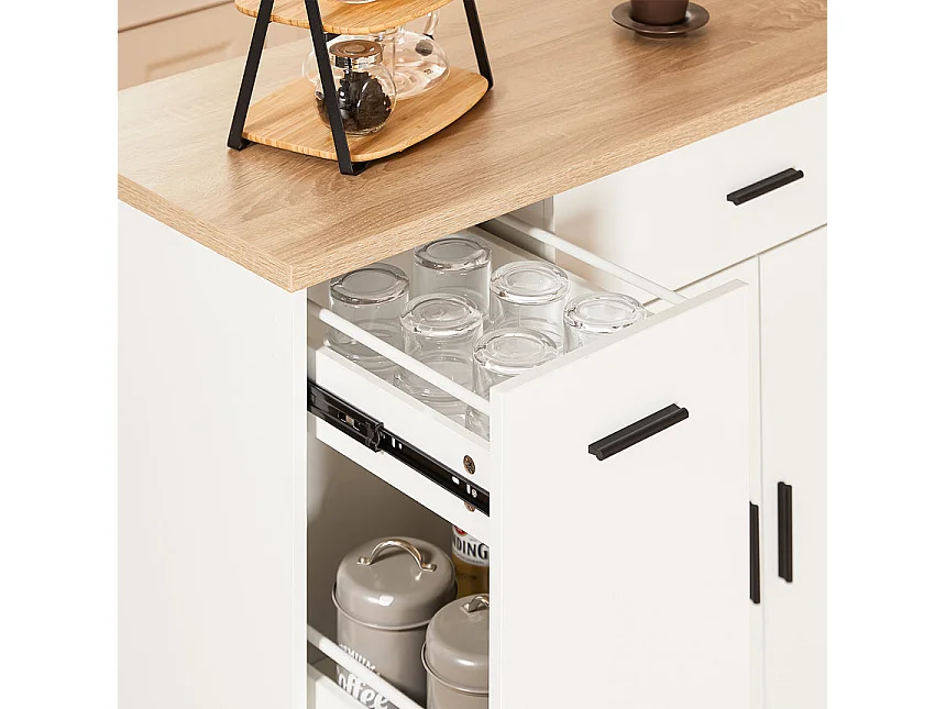 SoBuy armário de cozinha, carrinho de cozinha, carrinho de cozinha com rodas FKW126-WN