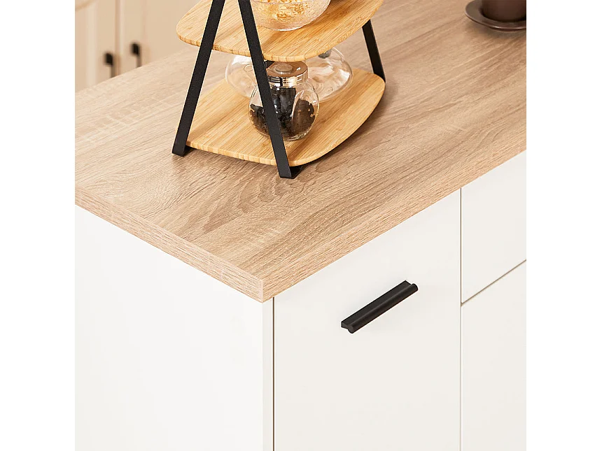 SoBuy armário de cozinha, carrinho de cozinha, carrinho de cozinha com rodas FKW126-WN