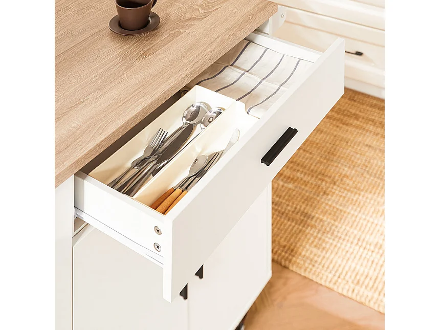 SoBuy armário de cozinha, carrinho de cozinha, carrinho de cozinha com rodas FKW126-WN