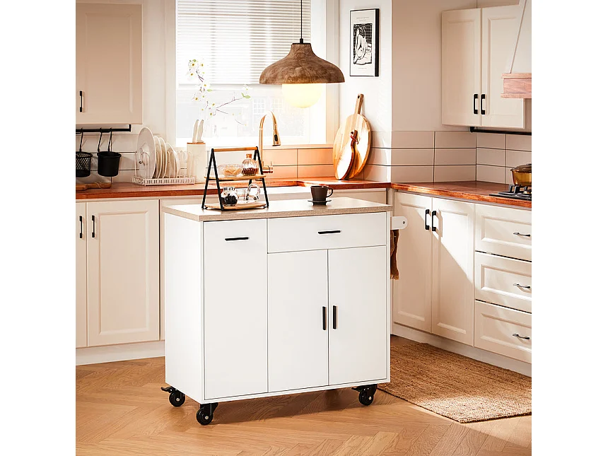 SoBuy armário de cozinha, carrinho de cozinha, carrinho de cozinha com rodas FKW126-WN