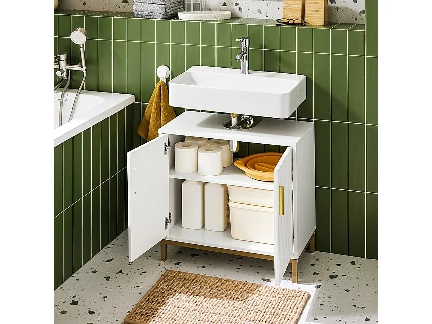 Szafka łazienkowa z przesuwanymi drzwiami BZR179-W