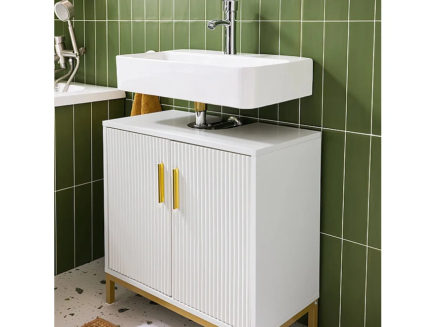 Szafka łazienkowa z przesuwanymi drzwiami BZR179-W