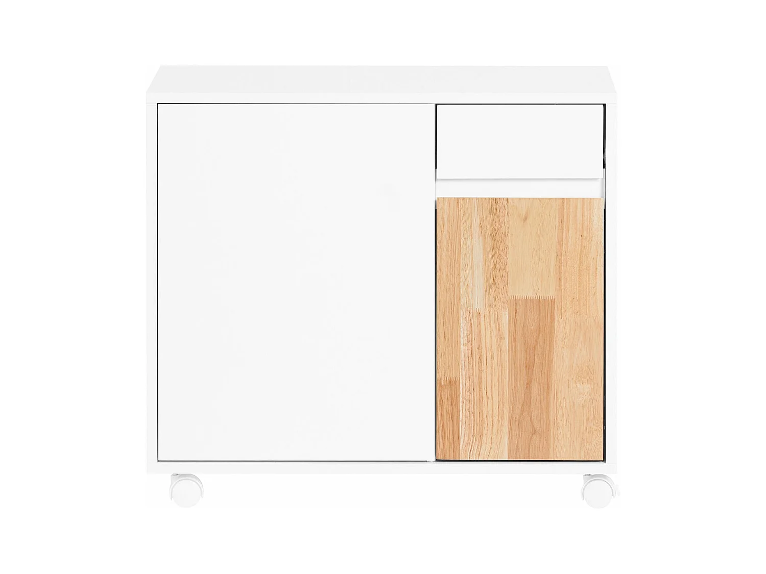 SoBuy Caisson de Bureau à roulettes, Support Imprimante Roulant, Meuble de Rangement avec Tiroirs, Blanc, 65x58x35cm ASK04-WN