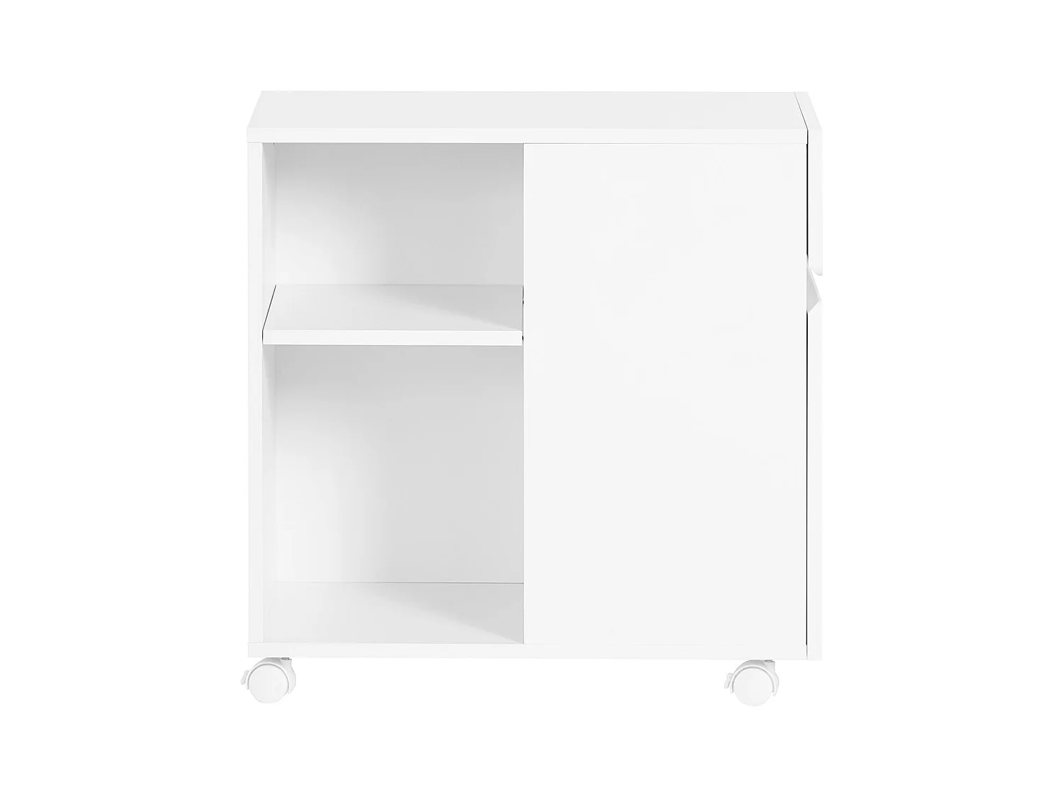 SoBuy ASK05-W - Armoire de bureau multifonctionnelle à roulettes L58.0cm x L35.0cm x H59.3cm