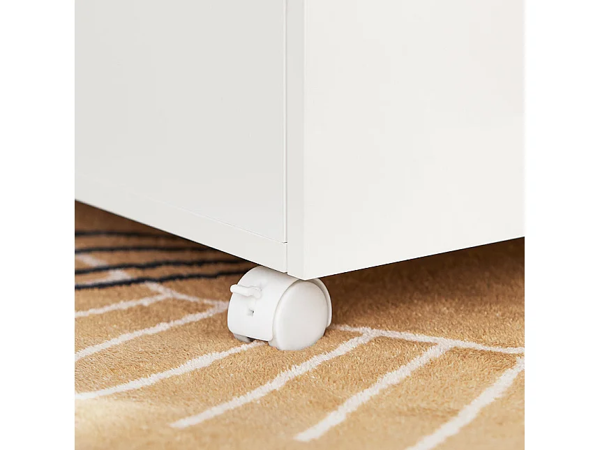 SoBuy ASK05-W - Armoire de bureau multifonctionnelle à roulettes L58.0cm x L35.0cm x H59.3cm