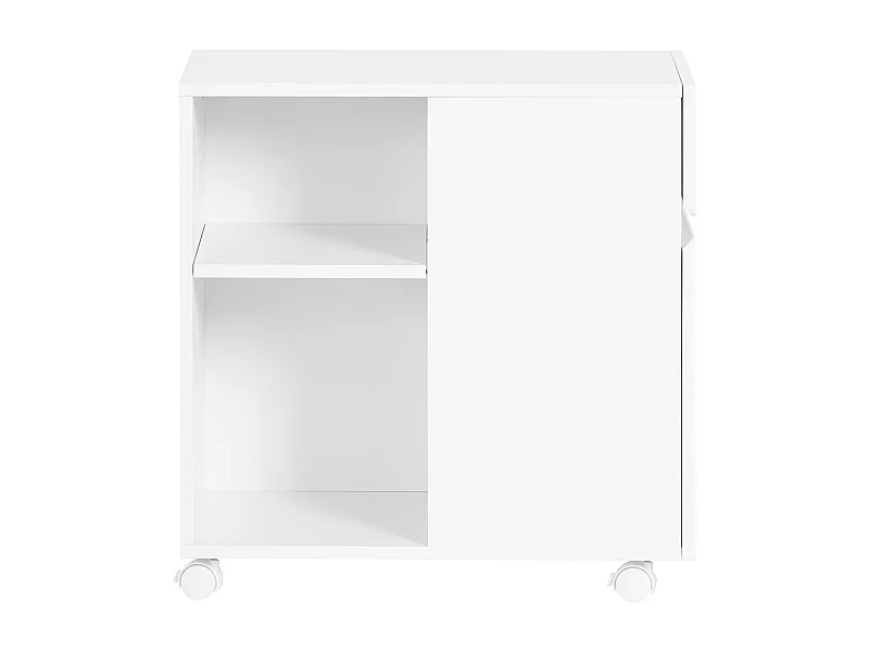 SoBuy ASK05-W - Armoire de bureau multifonctionnelle à roulettes L58.0cm x L35.0cm x H59.3cm