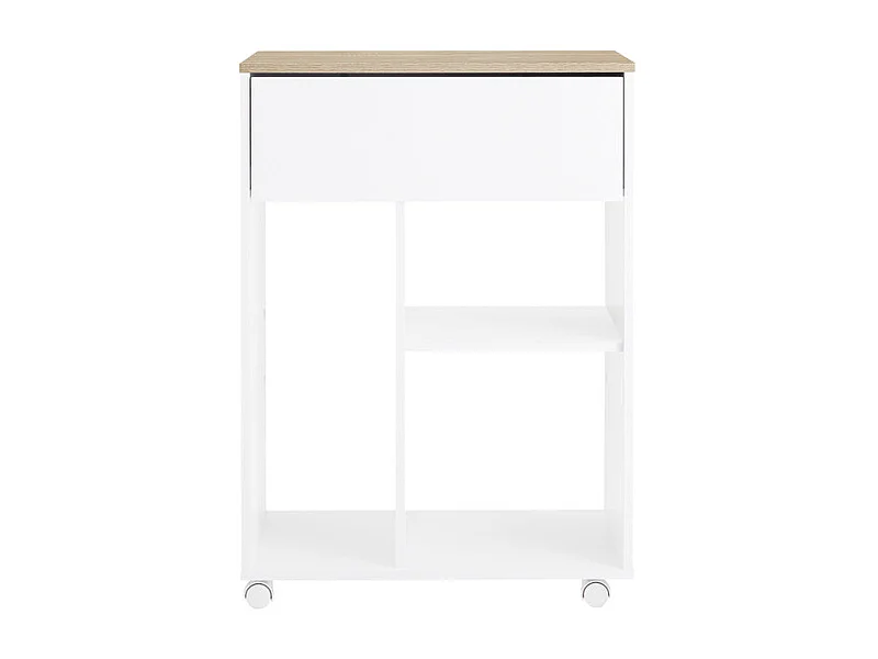 SoBuy ASK10-WN - Chariot de bureau avec tiroir et roulettes L63.0cm x L42.0cm x H88.0cm