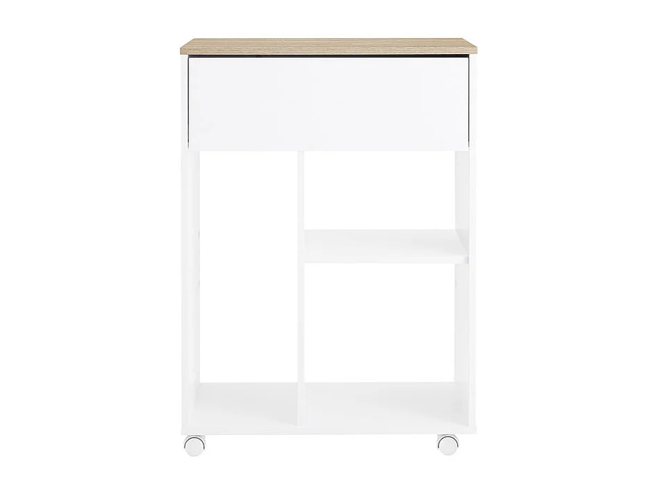 SoBuy ASK10-WN - Chariot de bureau avec tiroir et roulettes L63.0cm x L42.0cm x H88.0cm