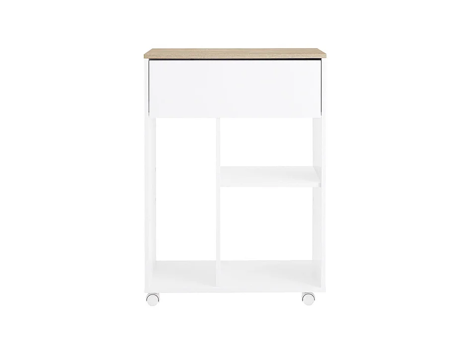 SoBuy ASK10-WN - Chariot de bureau avec tiroir et roulettes L63.0cm x L42.0cm x H88.0cm
