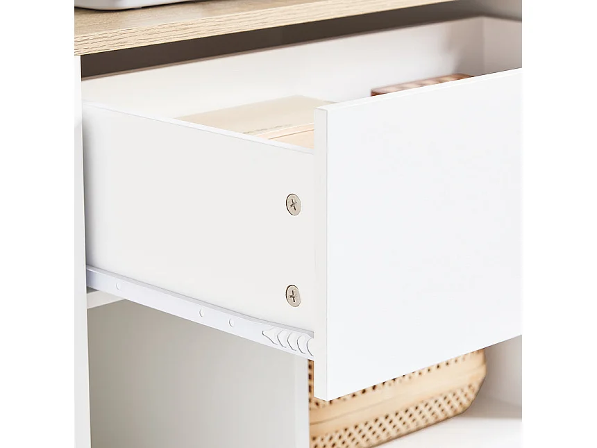 SoBuy ASK10-WN - Chariot de bureau avec tiroir et roulettes L63.0cm x L42.0cm x H88.0cm