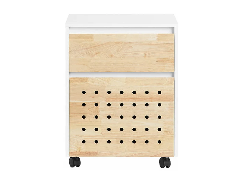 SoBuy ASK06-WN Caisson de Bureau à Roulettes, Organiseur Bureau, Meuble de Rangement Bureau, Caisson de Rangement Bureau avec Tiroirs – 45x45x59 cm, Blanc
