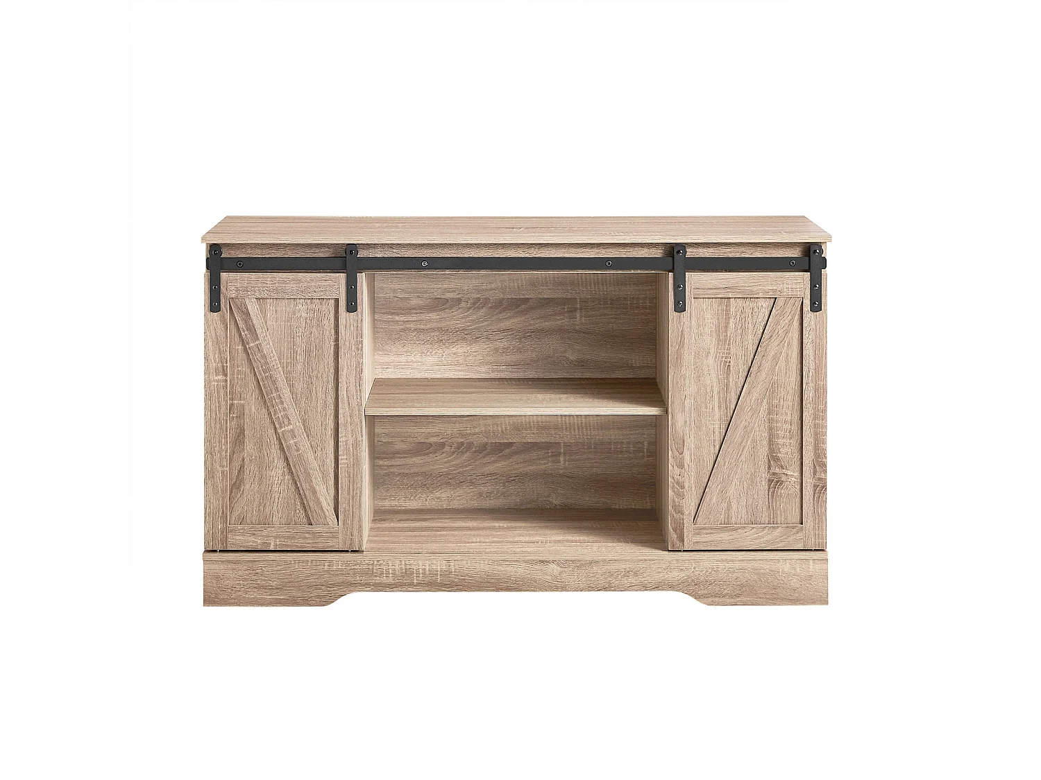 SoBuy FSB60-E Meuble Bas Placard de Rangement Commode avec Porte de Grange Coulissante Armoire à Chaussures Commode à Chaussures