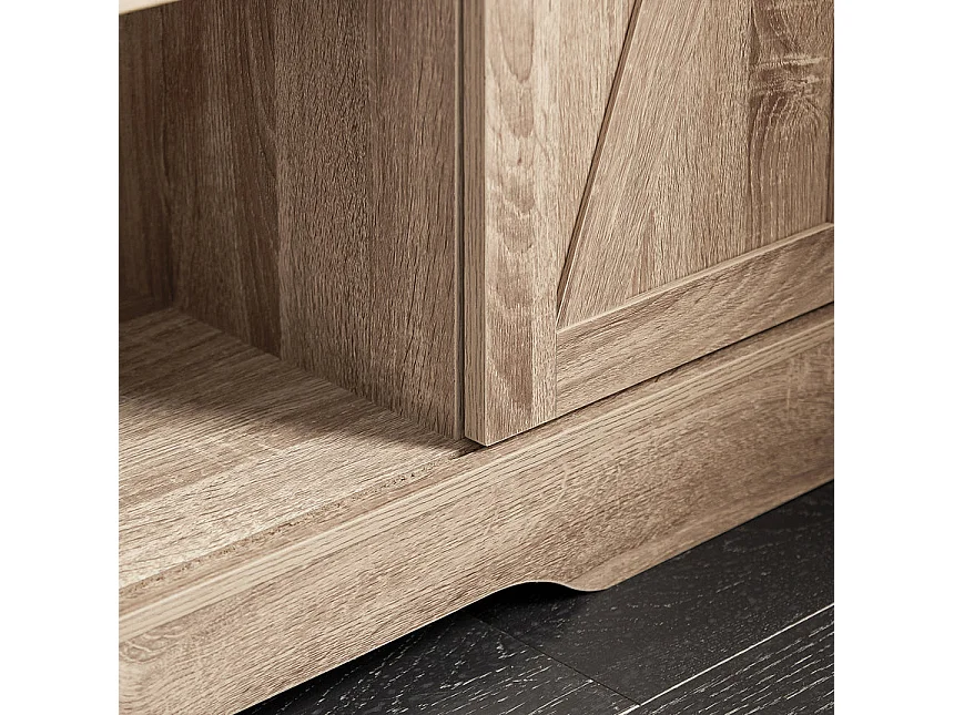 SoBuy FSB60-E Meuble Bas Placard de Rangement Commode avec Porte de Grange Coulissante Armoire à Chaussures Commode à Chaussures