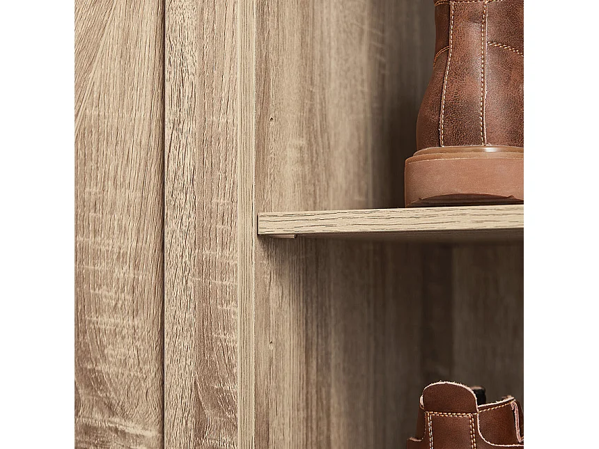 SoBuy FSB60-E Meuble Bas Placard de Rangement Commode avec Porte de Grange Coulissante Armoire à Chaussures Commode à Chaussures