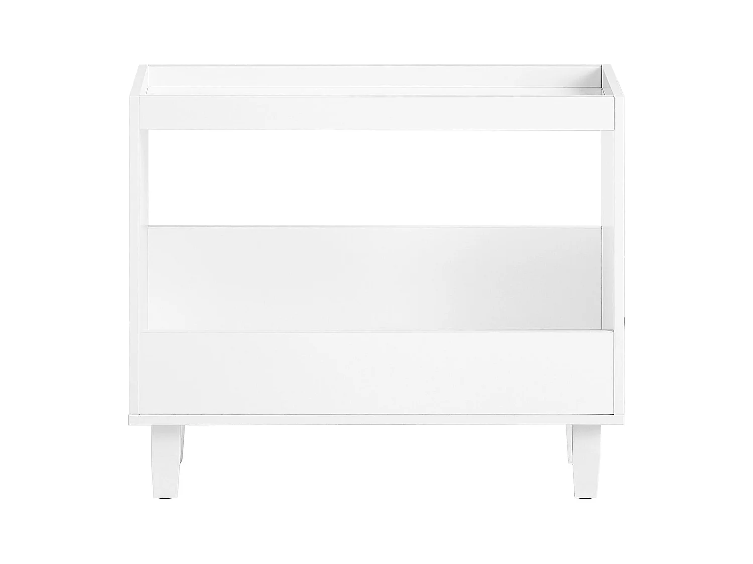 SoBuy FBT147-W Bout de Canapé Table de Chevet Table de Nuit Table d'Appoint avec 2 Étagères pour Salon, Chambre ou Bureau, L60 x P25 x H50 cm, Blanc