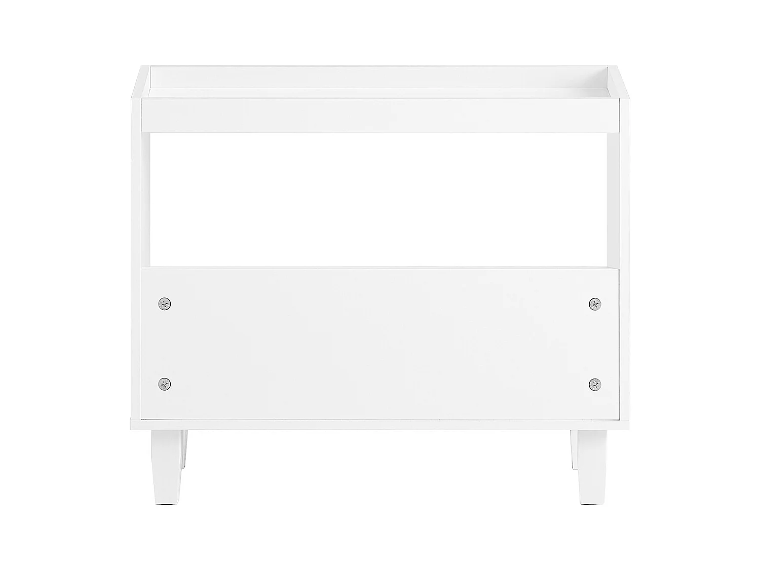SoBuy FBT147-W Bout de Canapé Table de Chevet Table de Nuit Table d'Appoint avec 2 Étagères pour Salon, Chambre ou Bureau, L60 x P25 x H50 cm, Blanc