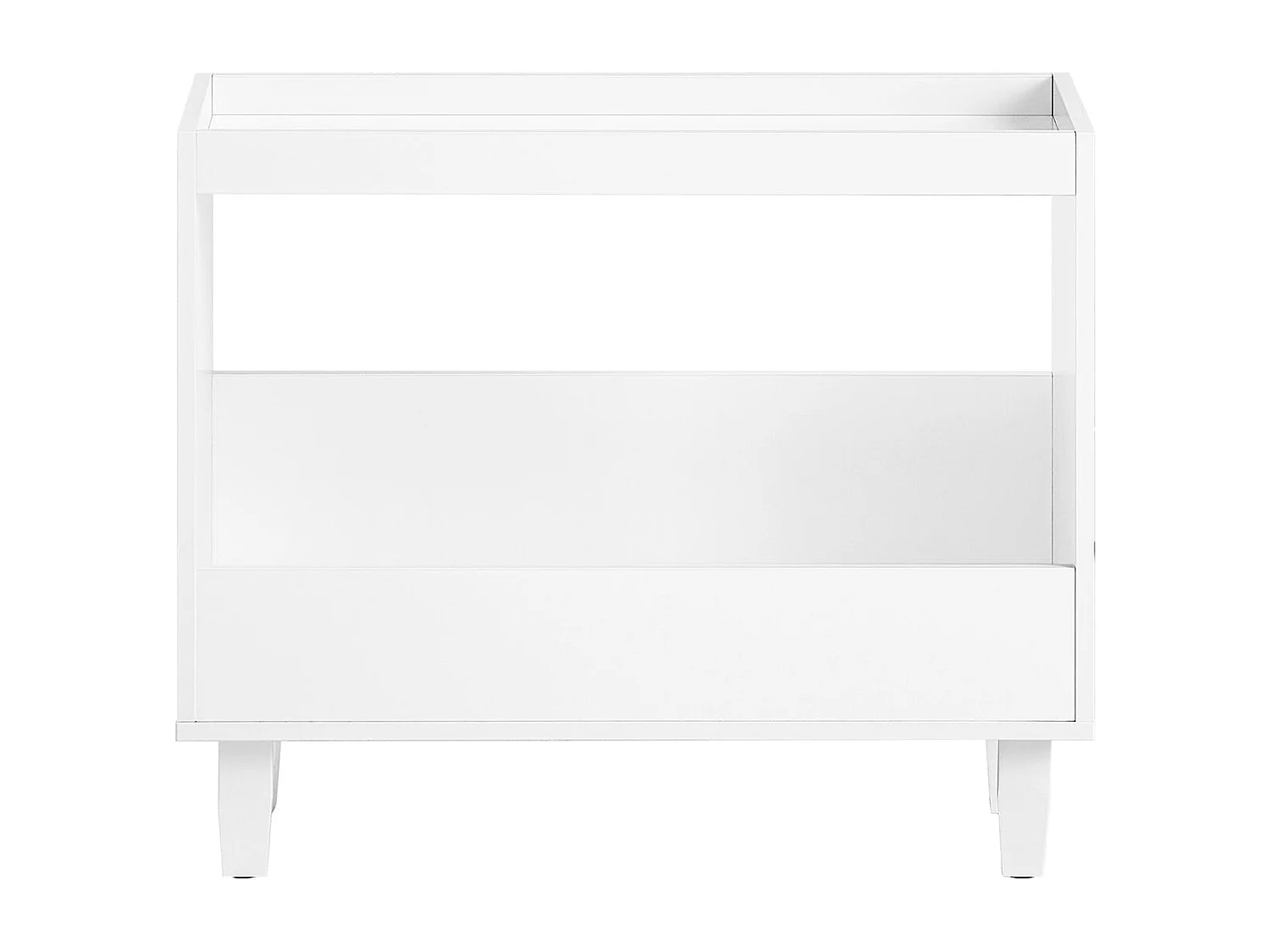 SoBuy FBT147-W Bout de Canapé Table de Chevet Table de Nuit Table d'Appoint avec 2 Étagères pour Salon, Chambre ou Bureau, L60 x P25 x H50 cm, Blanc