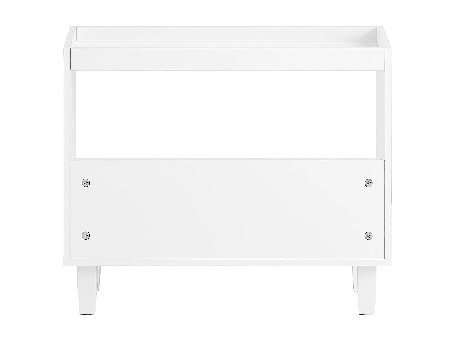 SoBuy FBT147-W Bout de Canapé Table de Chevet Table de Nuit Table d'Appoint avec 2 Étagères pour Salon, Chambre ou Bureau, L60 x P25 x H50 cm, Blanc