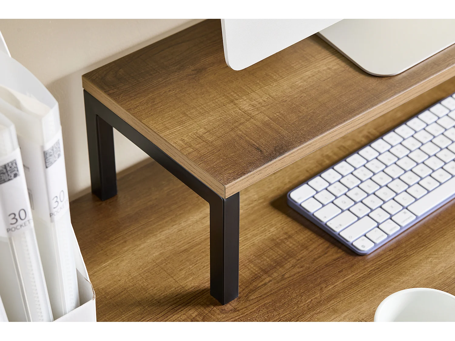 SoBuy FWT103-PF Table de Bureau avec 3 Étagères, Bureau à Domicile, Bureau Informatique, Table à Travaille, Bureau Ordinateur