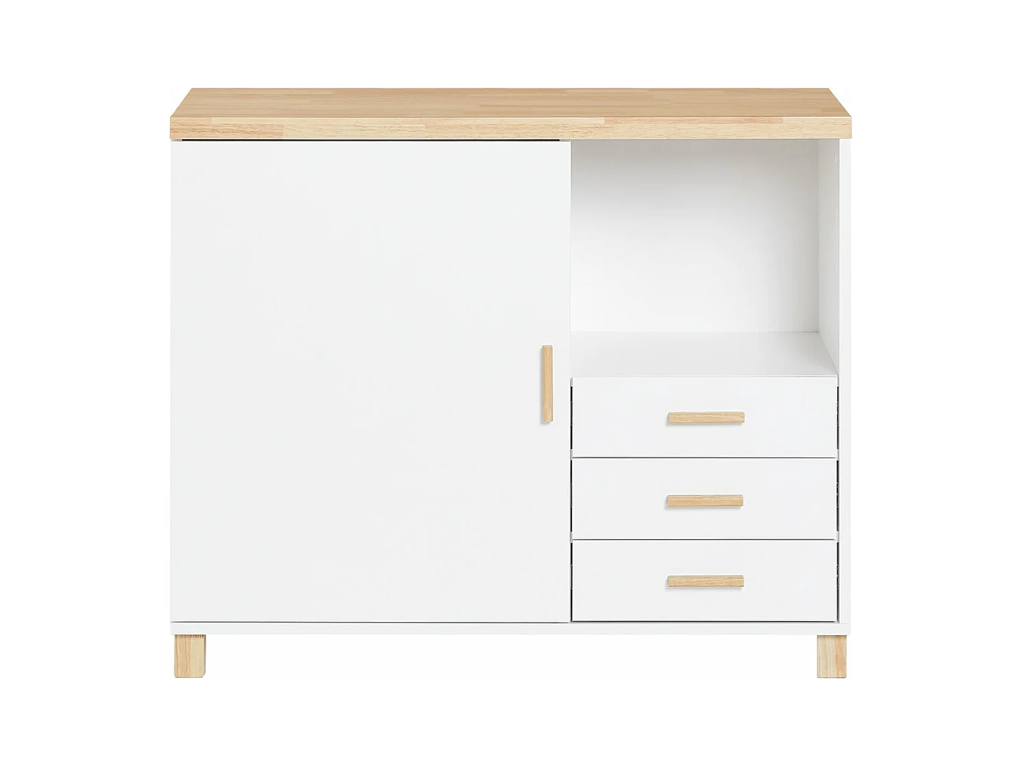 SoBuy ASK07-WN Caisson de Bureau, Support Imprimante, Organiseur Bureau, Meuble de Rangement Bureau, Caisson de Rangement avec Tiroirs, – 90x45x75 cm