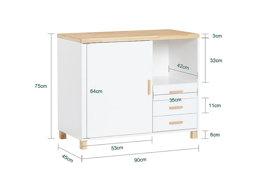 Stół biurowy z 3 szufladami ASK07-WN