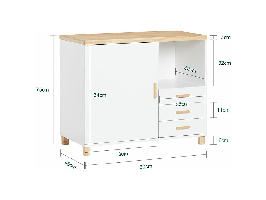 Stół biurowy z 3 szufladami ASK07-WN