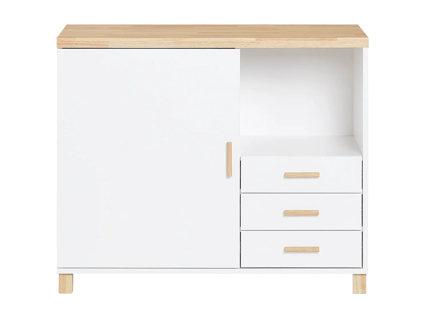 SoBuy ASK07-WN Caisson de Bureau, Support Imprimante, Organiseur Bureau, Meuble de Rangement Bureau, Caisson de Rangement avec Tiroirs, – 90x45x75 cm