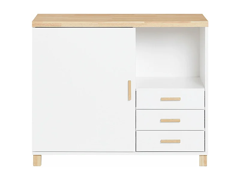 SoBuy ASK07-WN Caisson de Bureau, Support Imprimante, Organiseur Bureau, Meuble de Rangement Bureau, Caisson de Rangement avec Tiroirs, – 90x45x75 cm