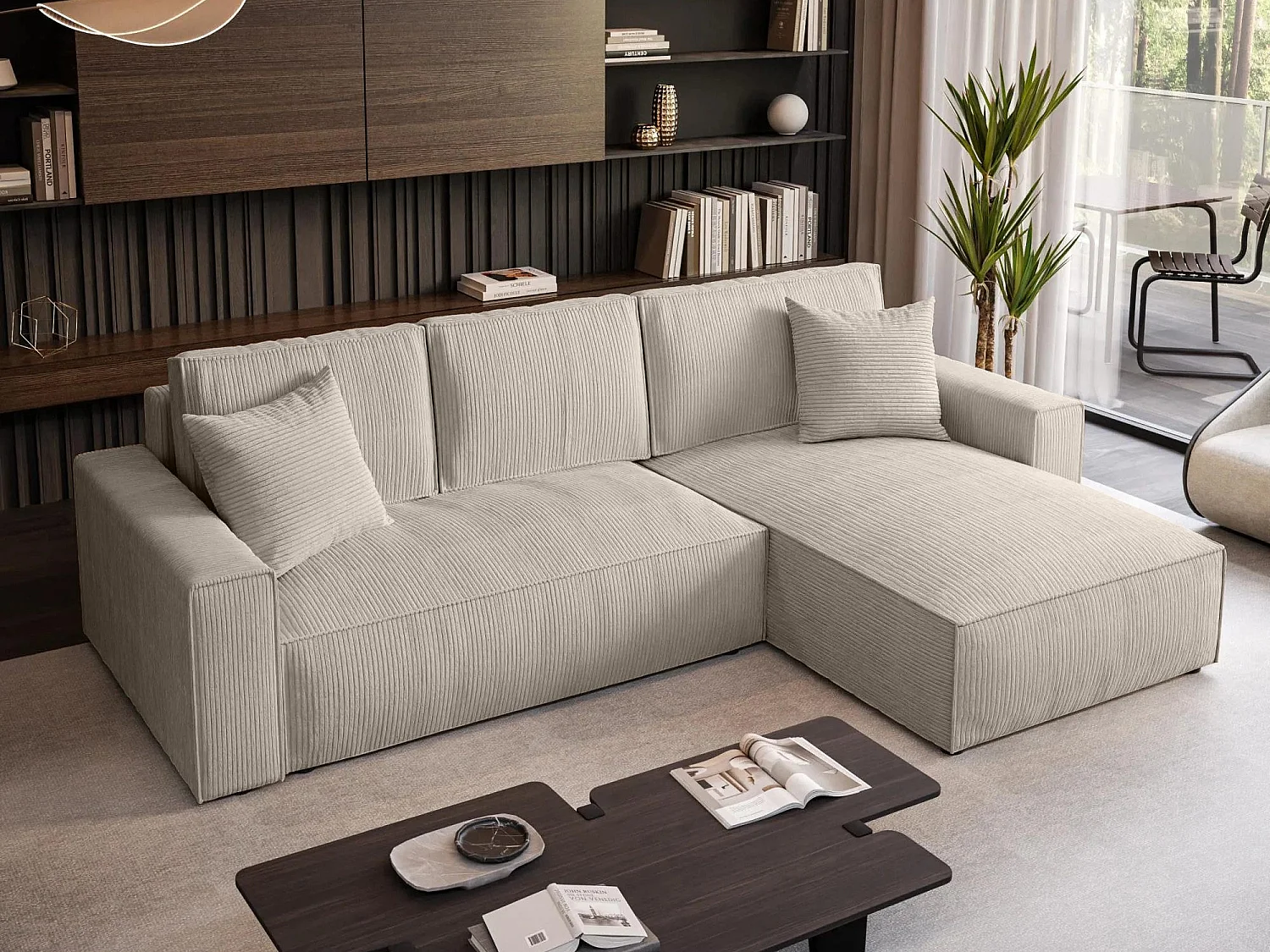 SCHLAFSOFA Parys l mit Schlaffunktion beige