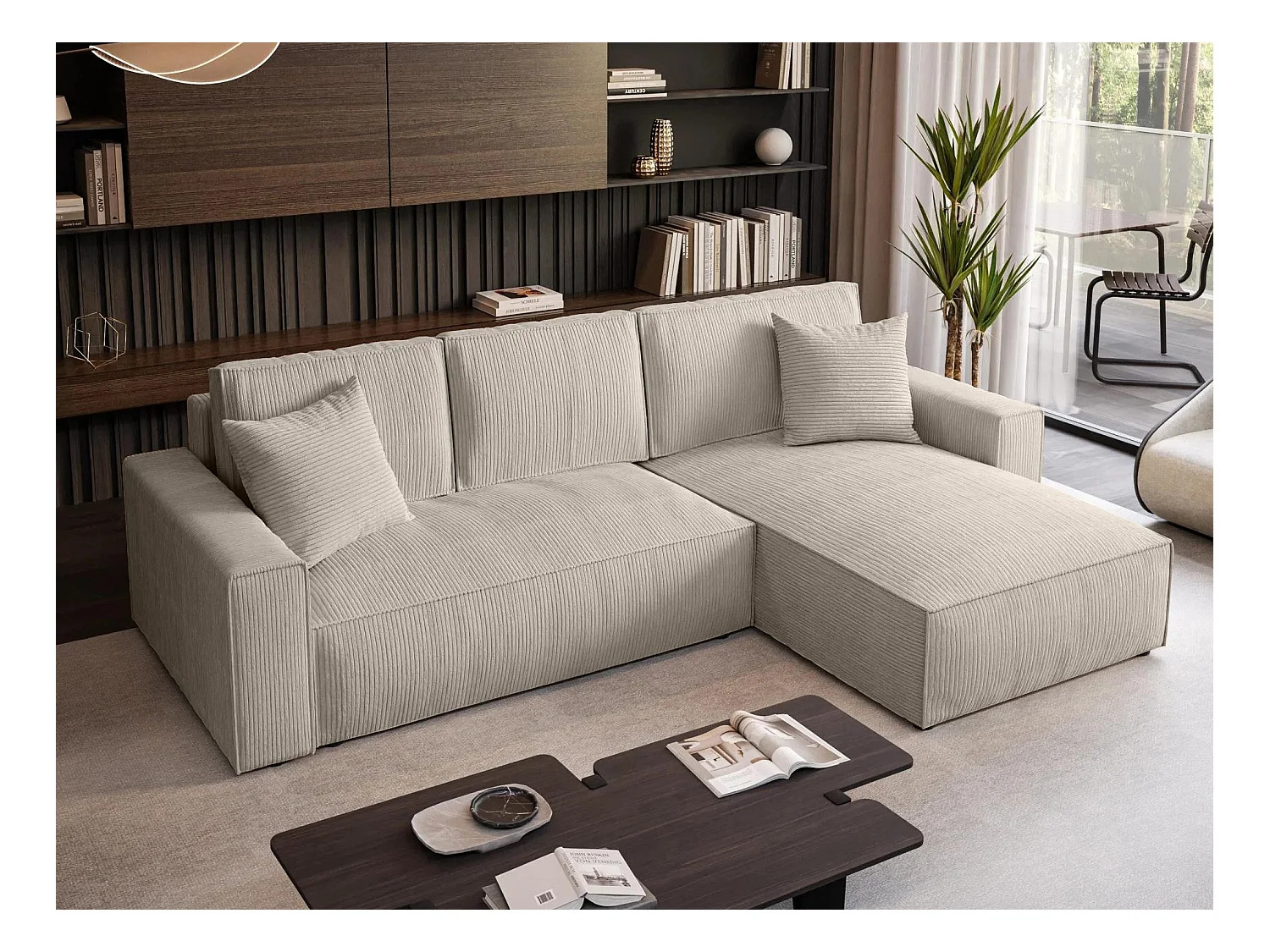 SCHLAFSOFA Parys l mit Schlaffunktion beige