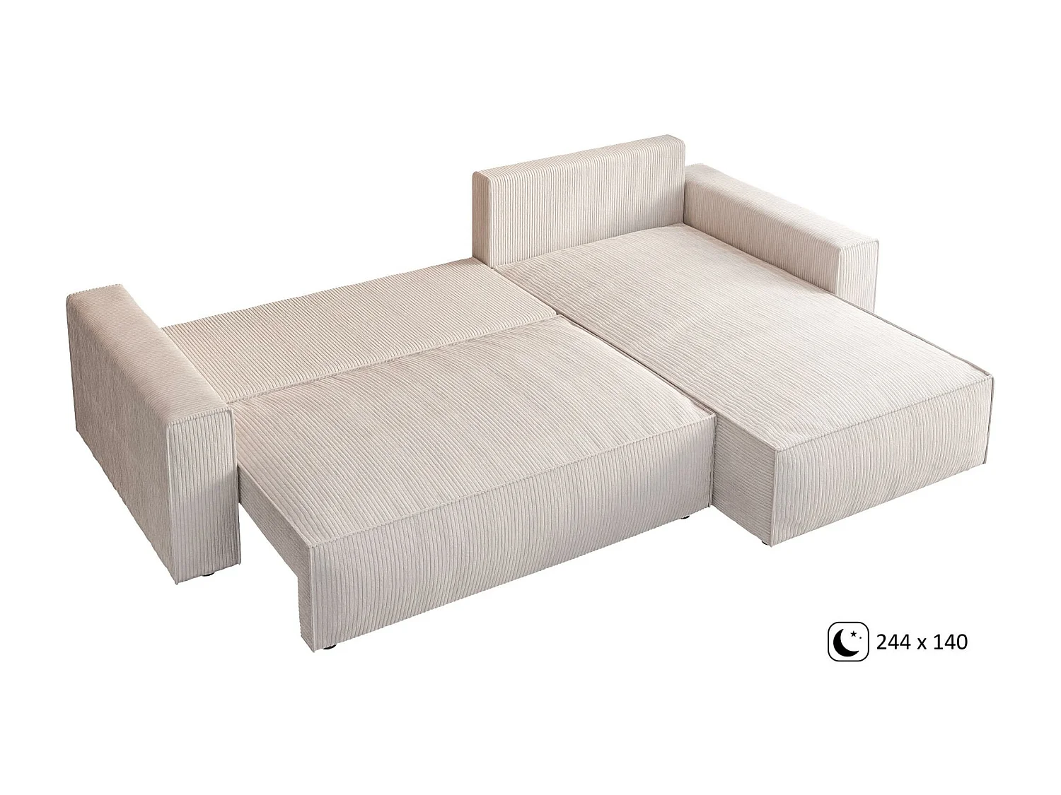 SLAAPBANK Parys l met slaapfunctie beige