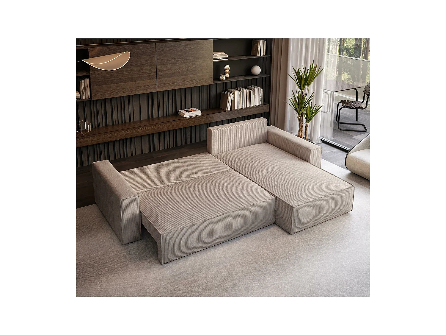 SCHLAFSOFA Parys l mit Schlaffunktion cappuccino