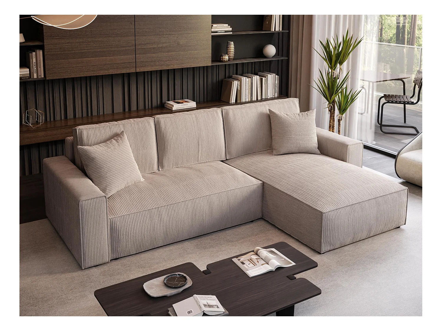 SCHLAFSOFA Parys l mit Schlaffunktion cappuccino