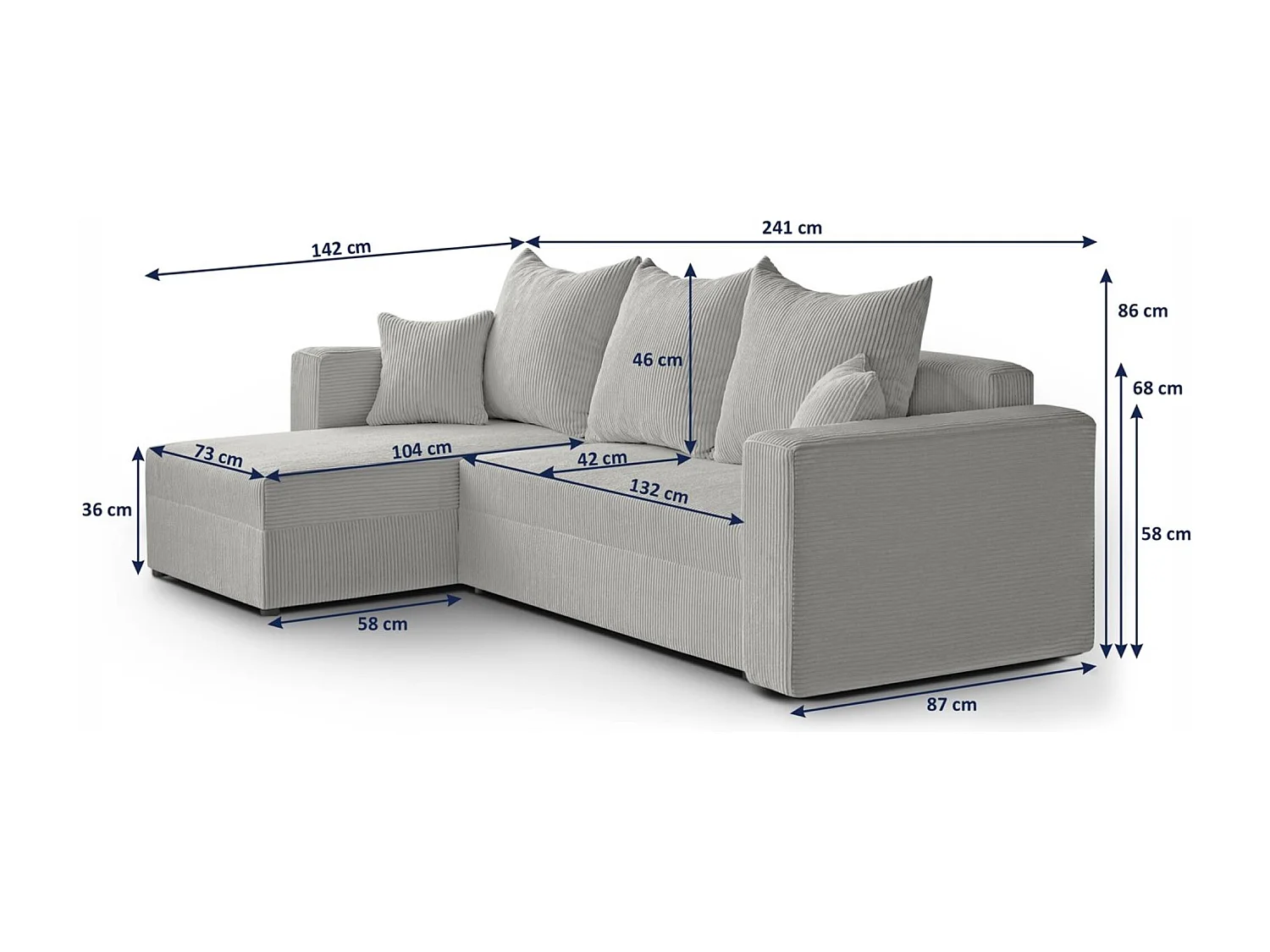 ECKSCHLAFSOFA Hamlet L Grün