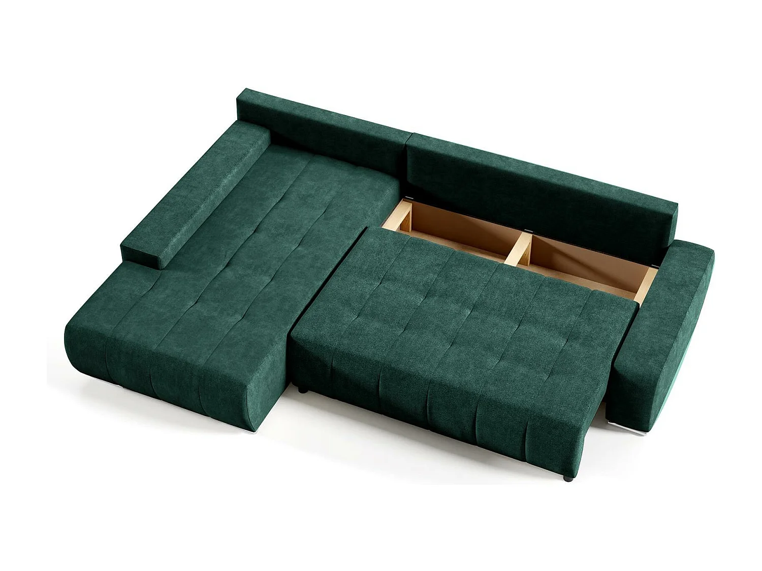 CANAPE-lit Draco L avec fonction sommeil à gauche vert