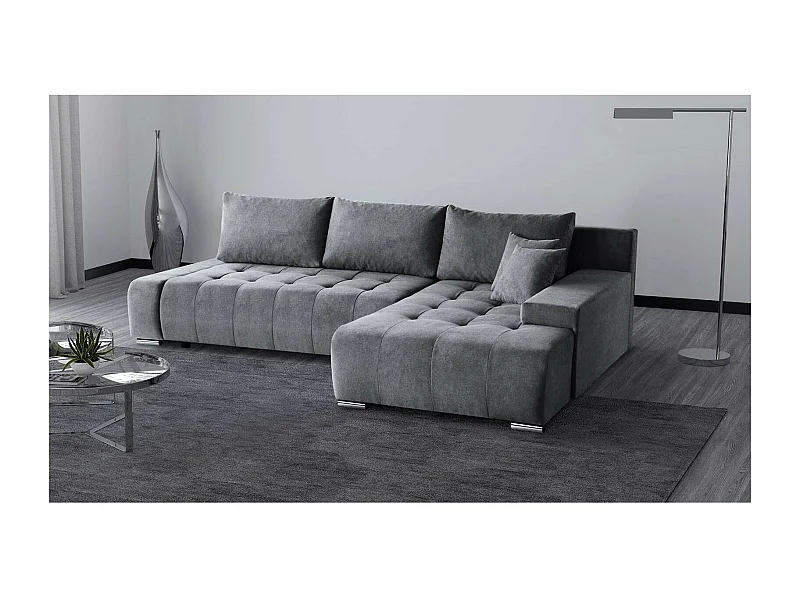 Slaapbank Draco L met slaapfunctie rechts grijs