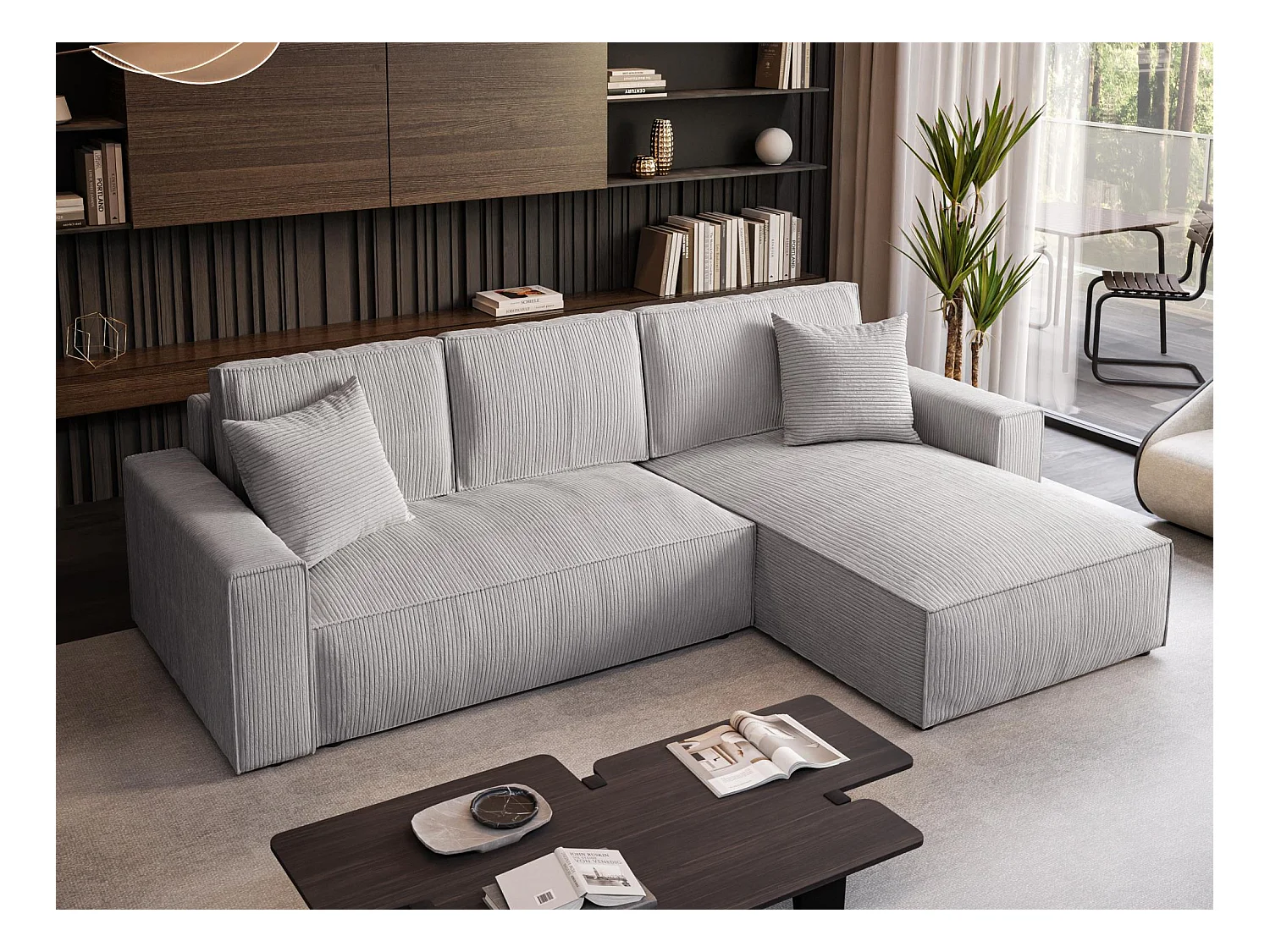 SCHLAFSOFA Parys l mit Schlaffunktion hellgrau